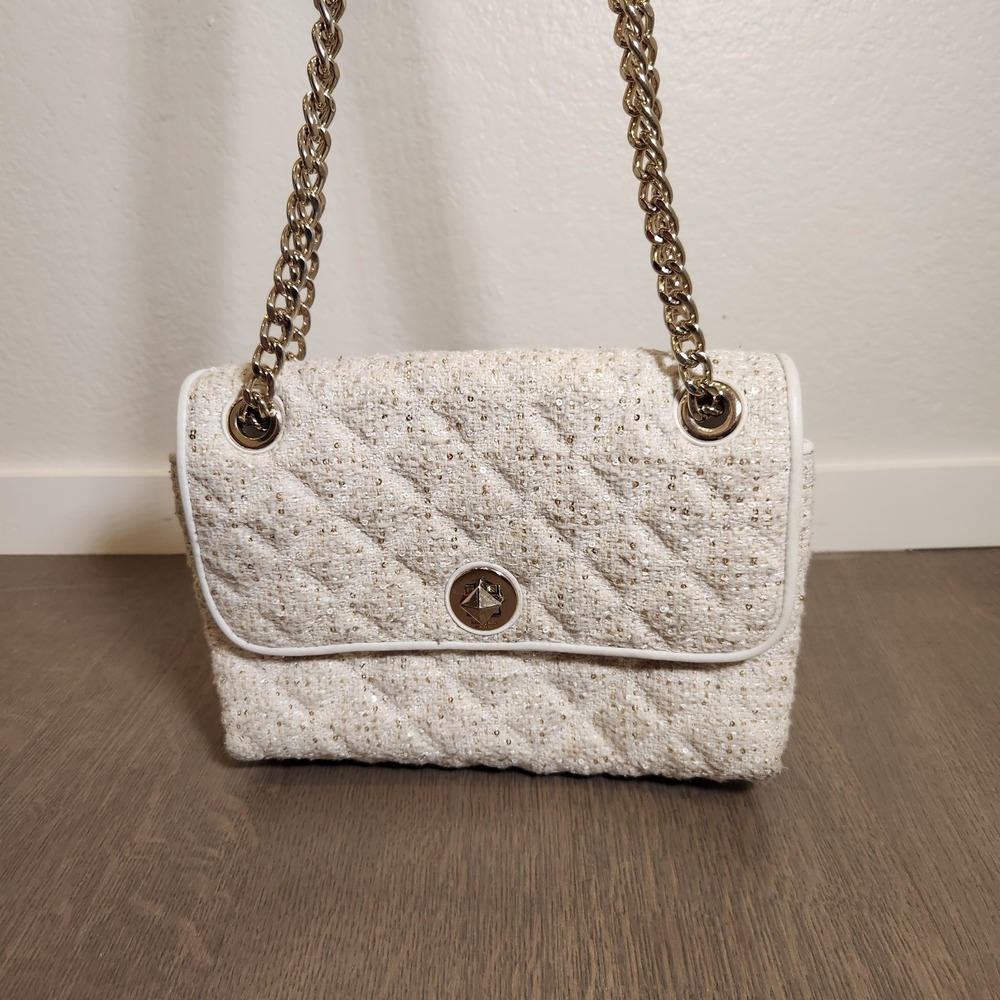 Kate Spade New York Natalia Sequin Tweed Medium Flap Shoulder Bag Purse